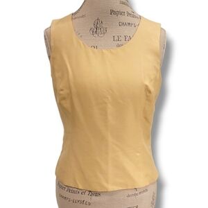 Zanella 100% Silk Yellow-Gold Sleeveless Tank Top - Size 8
